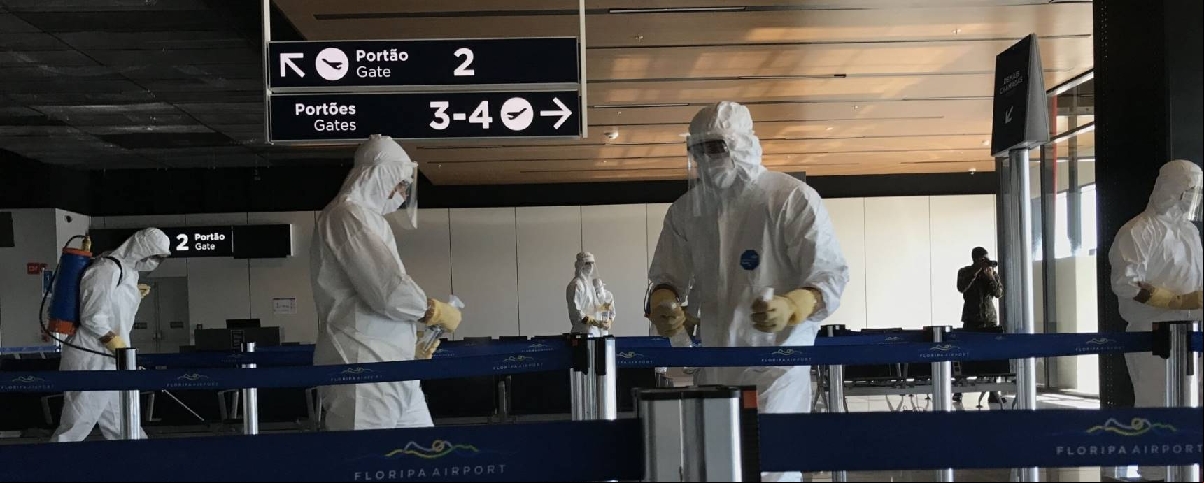 Exército e Floripa Airport realizam sanitização no aeroporto de Florianópolis
